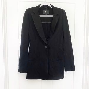 7FAMK Tailored Boyfriend Blazer Black Ponte Sz S